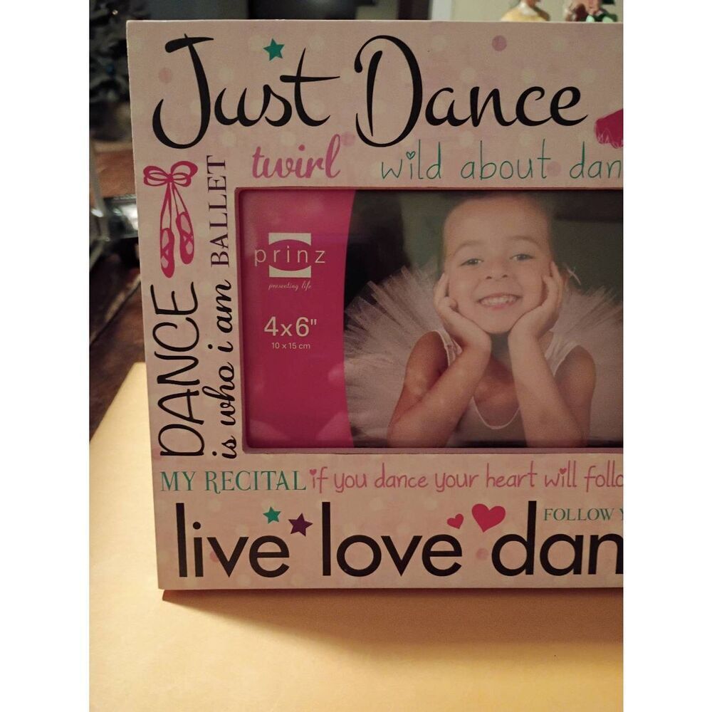 Prinz Just Dance 4x6 Picture Frame Whirl Wild About Dance Girl Room Decor - Picture 2 of 5